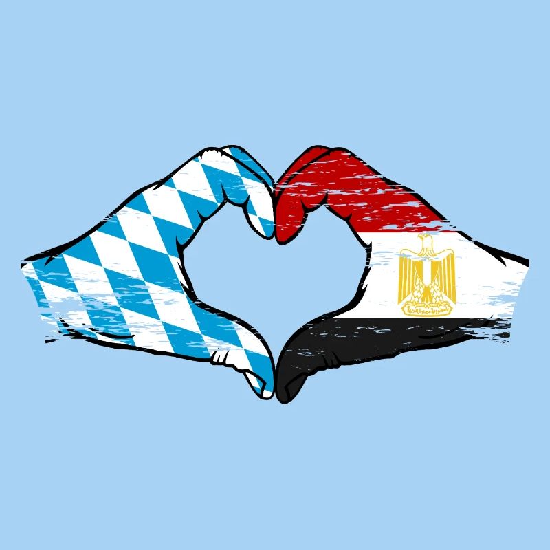 Bavière, Égypte, drapeau, aiguilles, forme de coeur utilisé