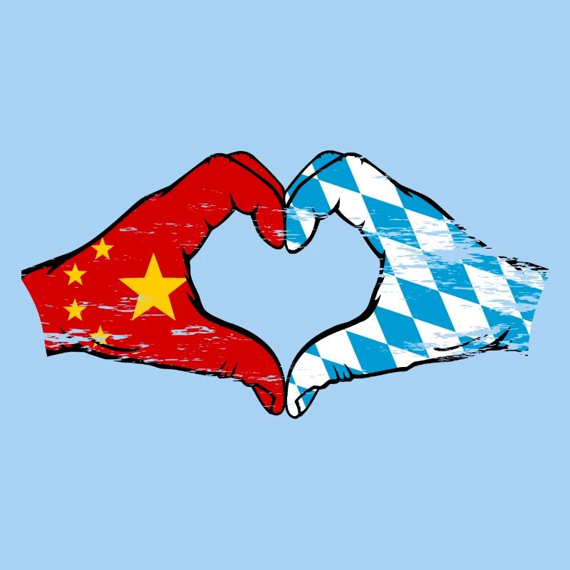 Chine Bavière drapeau mains coeur forme utilisé