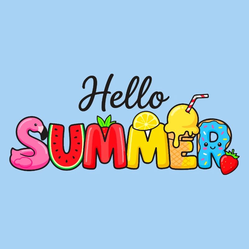 Hello Summer Obstbuchstaben