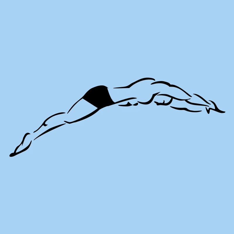 Logo plongeon nageur stylisé