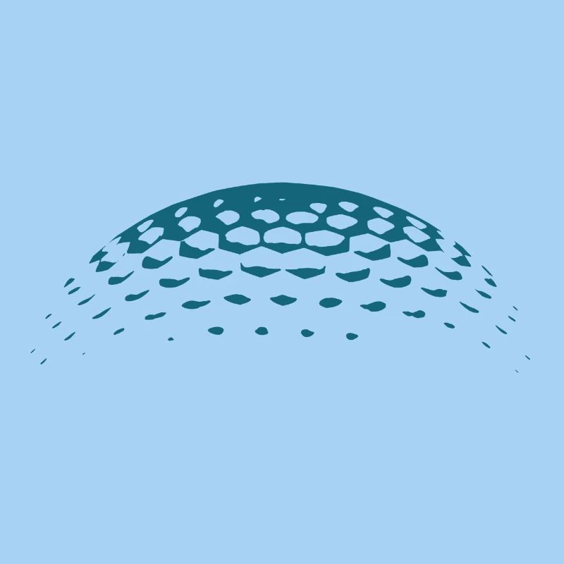 Golf ball on blue