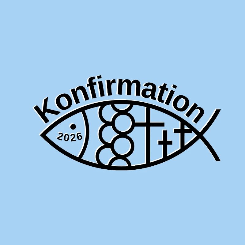 Confirmation 2026 Poisson avec 3 croix Symbole
