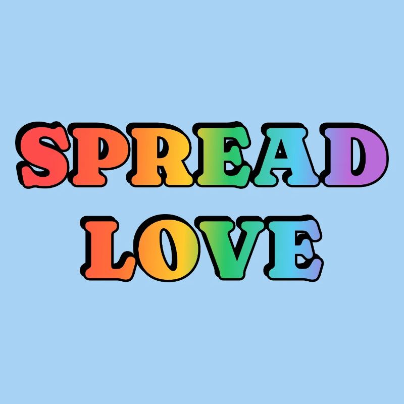 Spread Love Rainbow Bold Typography