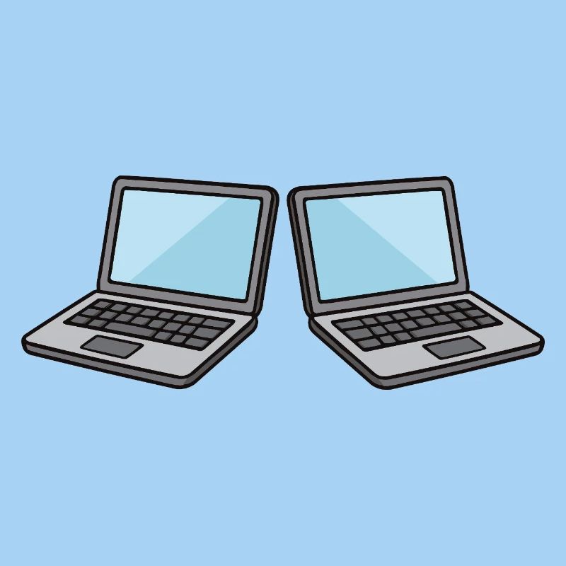 Doppel-Laptops Kollaboration