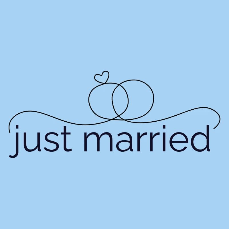 Frisch verheiratet - Liniendesign mit Trauring!