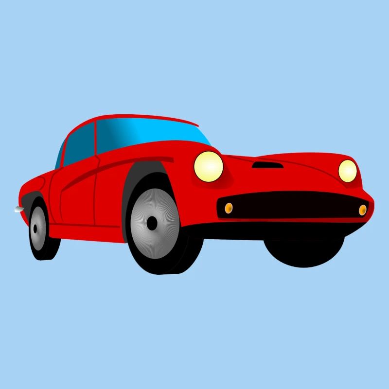 Red, stylish car. Gift