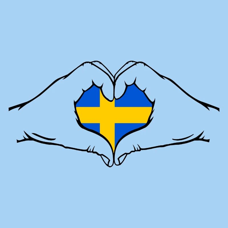 Drapeau de la Suède Aiguilles en forme de coeur