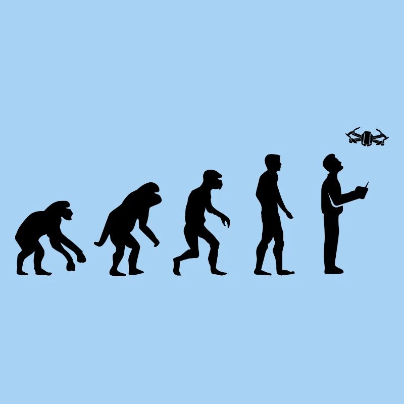 Drohnen Pilot Evolution Entwicklung lustig Design