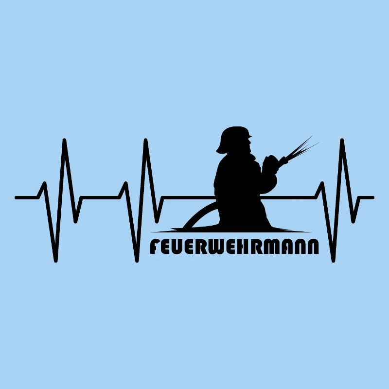 Firefighter Pulse Heartbeat Fire Brigade Symbol