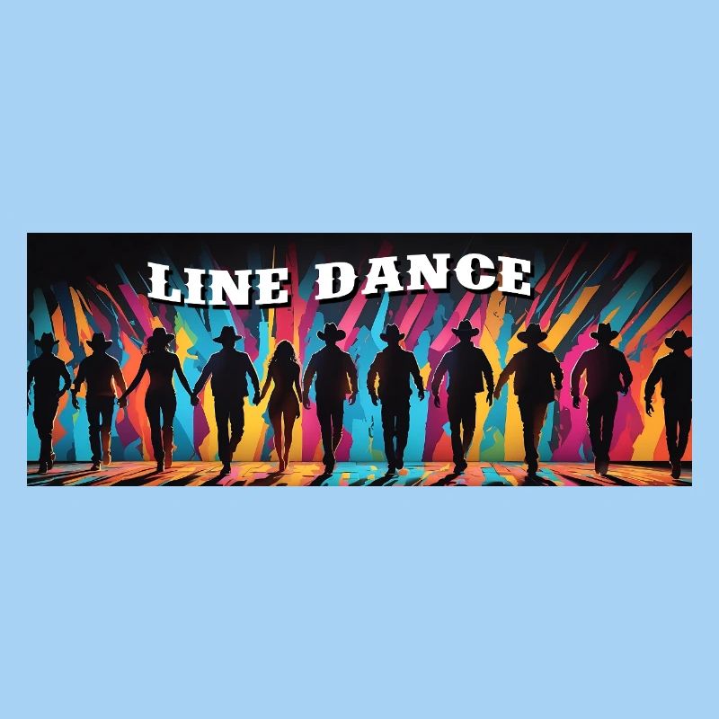 Line dance group dancing