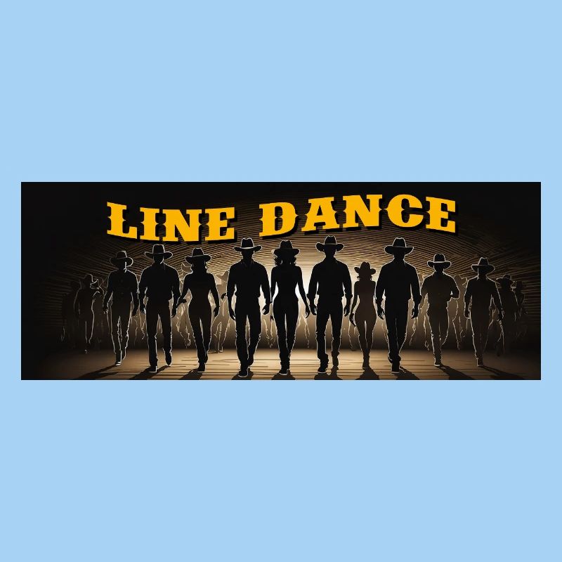 Line dance group dancing