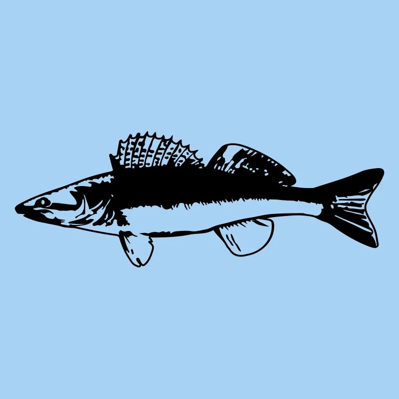 Poisson dans l’eau design sur bleu