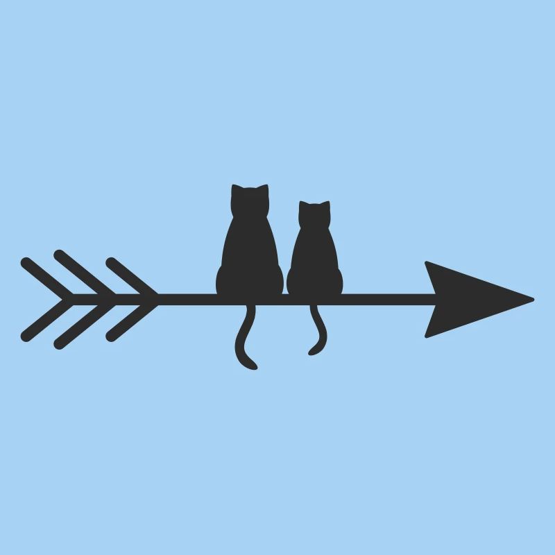 Silhouette de chats sur flèche