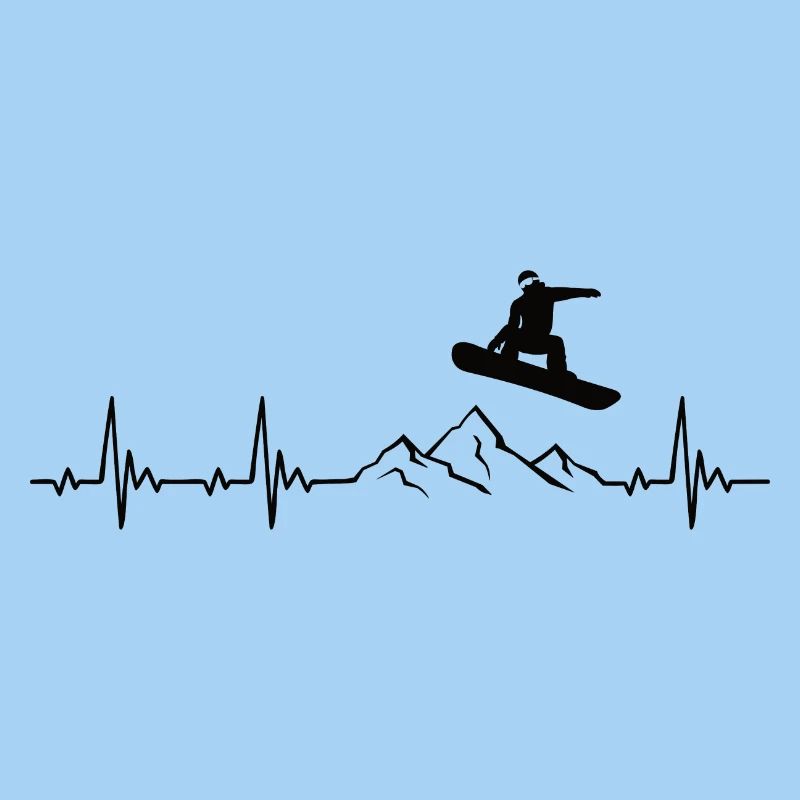 Snowboarding heartbeat snowboarder gift