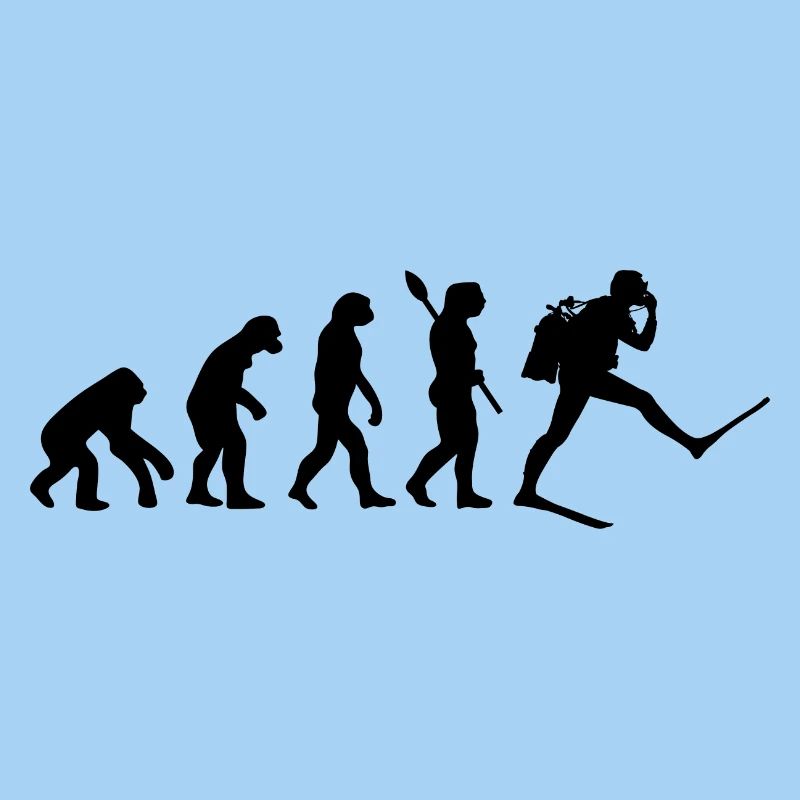 Scuba Diver Lustige menschliche Evolution