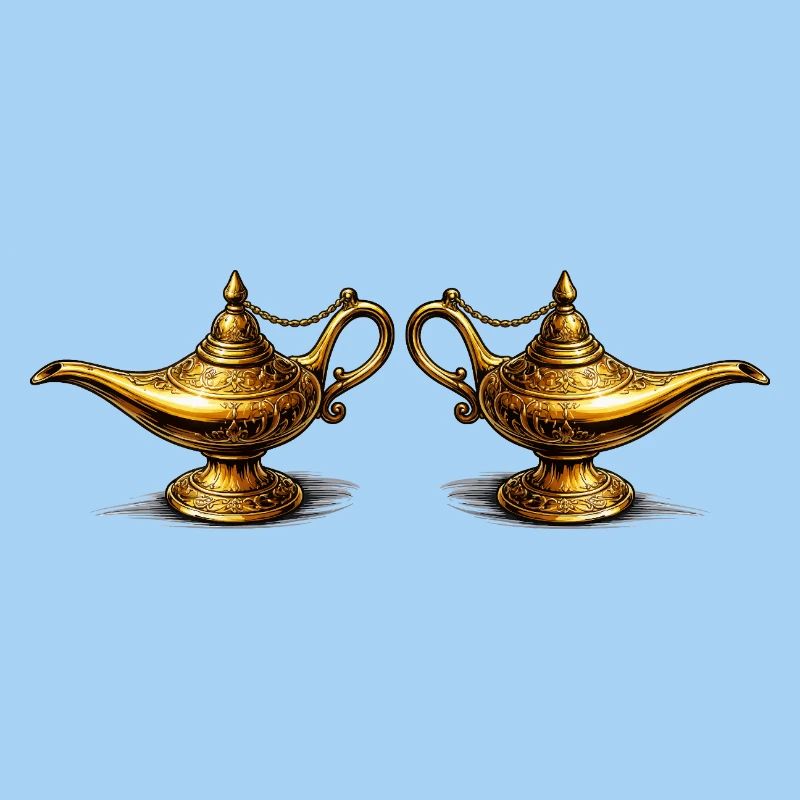 Lampes à huile dorées