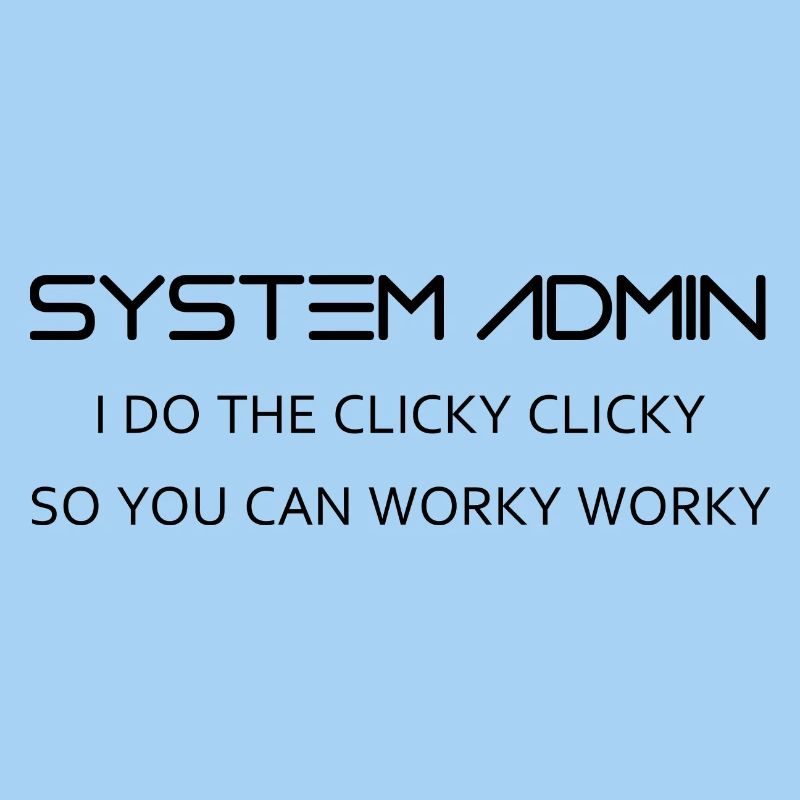 Systemadministratoren machen clicky clicky in schwarz