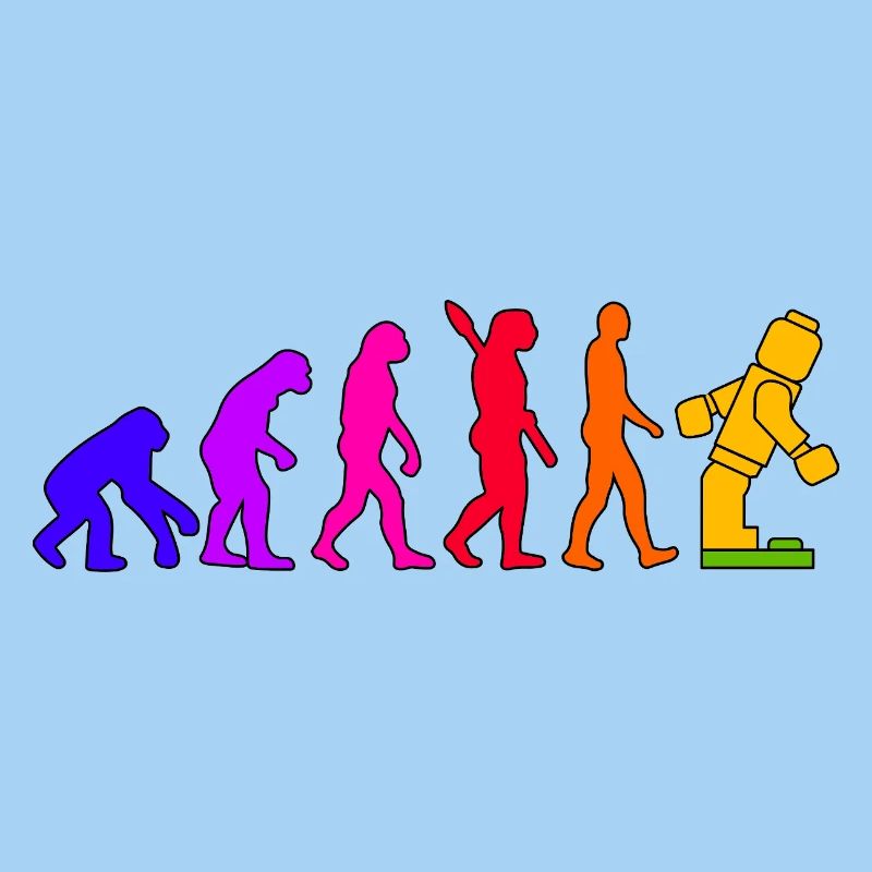 Klemmbaustein Evolution Menschheit Noppenbaustein
