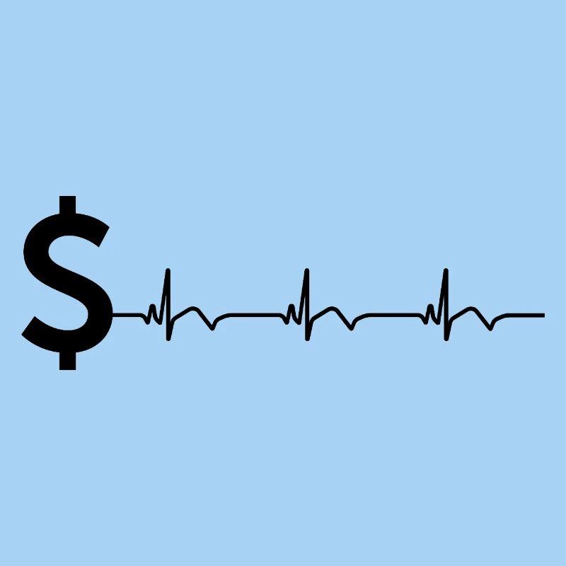 Dollar Zeichen $ EKG Herzschlag