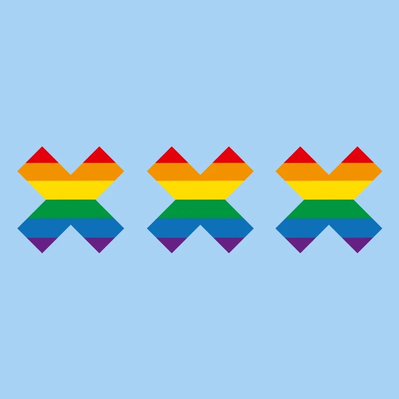Gay Pride Amsterdam drapeau arc-en-ciel Andreaskruis