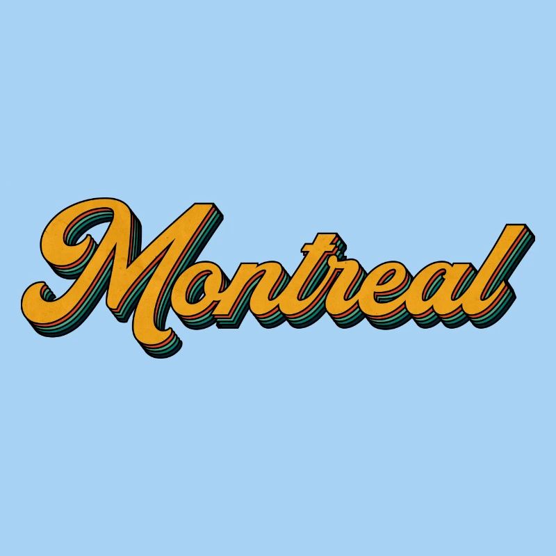 Montréal Retro Script Multicolore Shadow