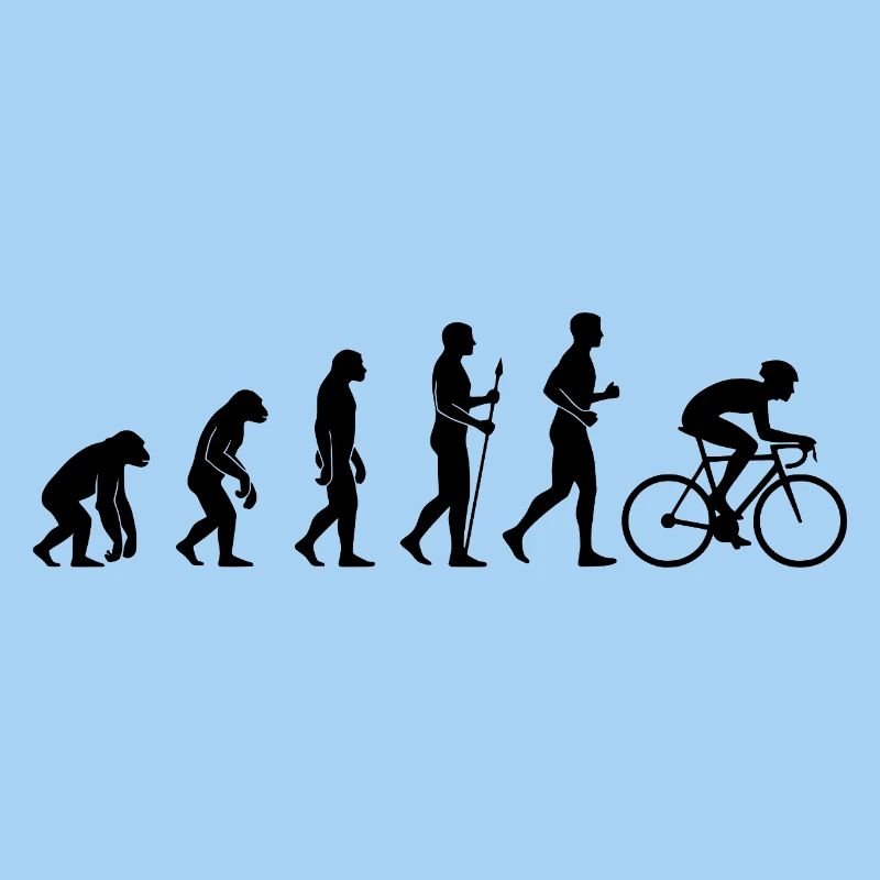 Road Cyclist Evolution T-Shirt Sticker Throw Pillow
