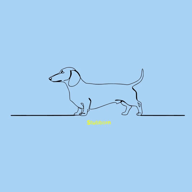 Dackel Stur Line Art Spruch