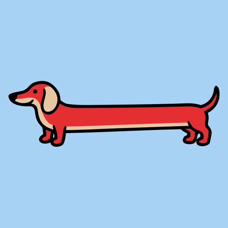 Dackel Teckel Hund Flat Design