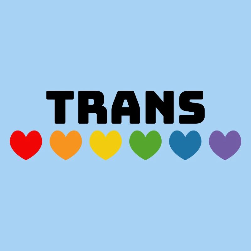 Regenbogenherzchen Trans schwarz