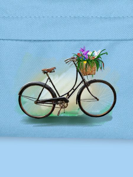 Blumenfahrrad mit Korb