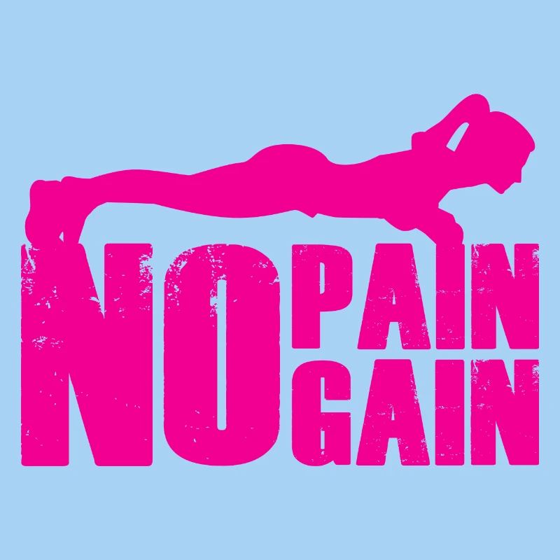 No Pain No Gain Strength Training Silhouette