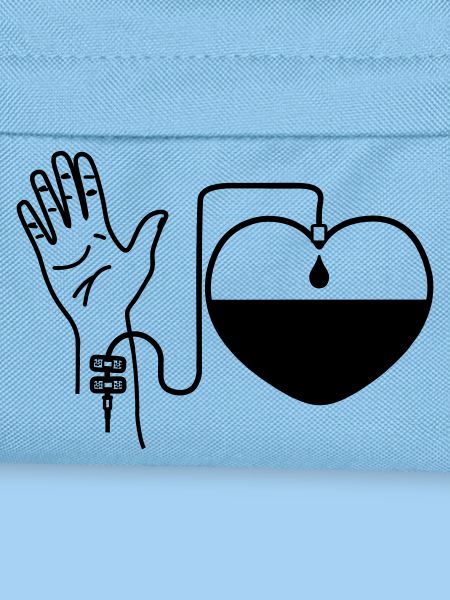 Blood hand drop in heart
