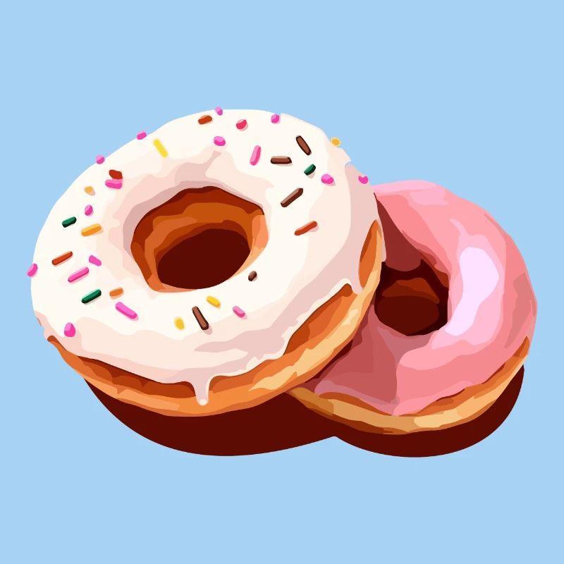Bunter Donut-Print auf Freizeitkleidung
