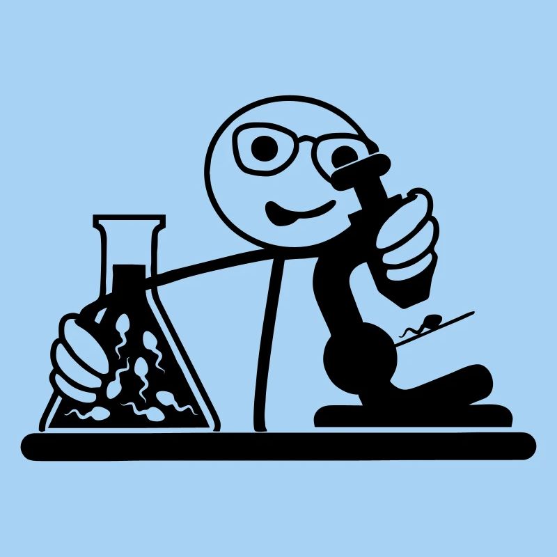 Biologist looks at seed in microscope