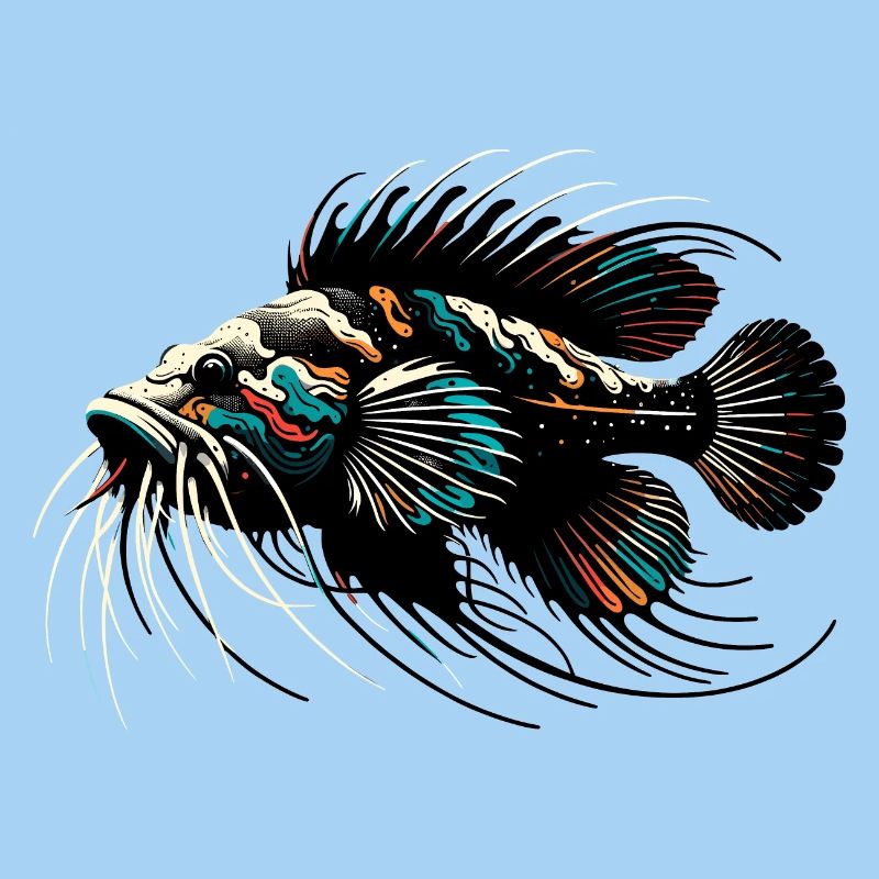 Poisson-chat d’aquarium, poisson-chat d’antenne, minimaliste