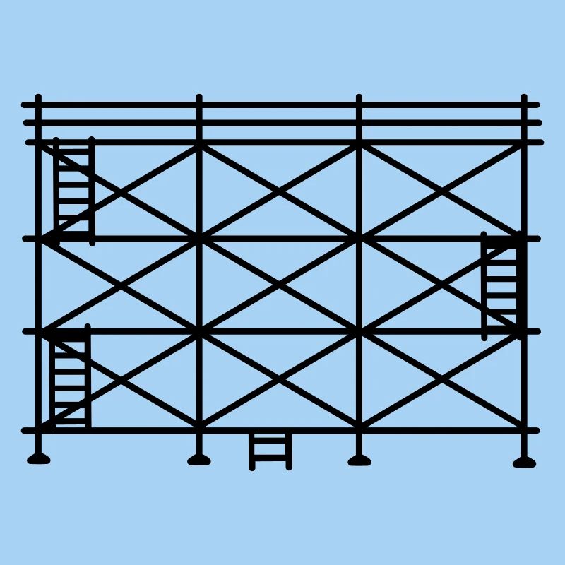 Silhouette d’échafaudage, échafaudage de construction