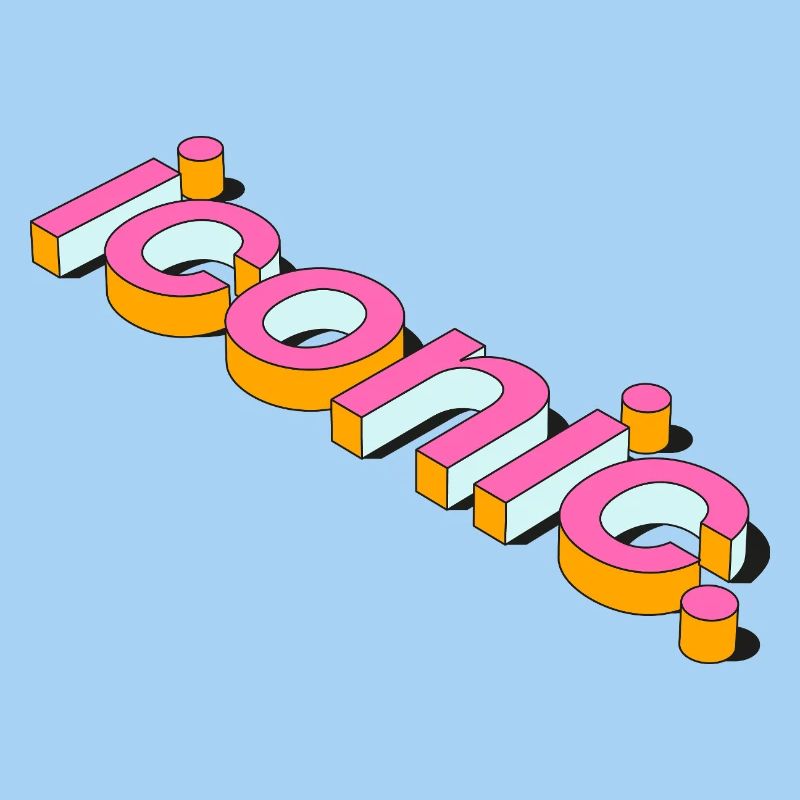 Conception de typographie 3D rétro emblématique