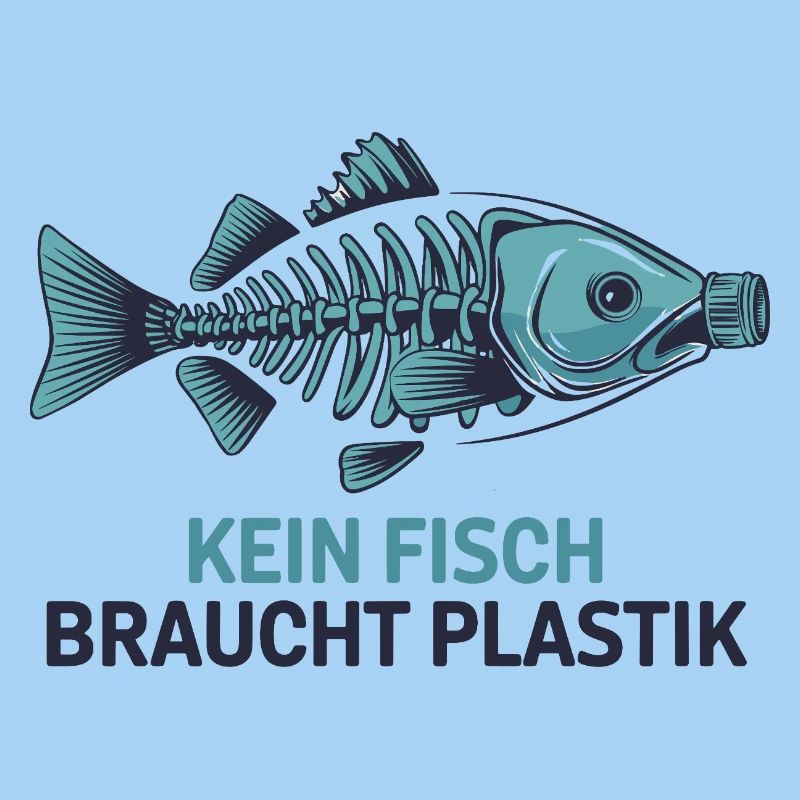 No fish needs plastic, environmental protection motif