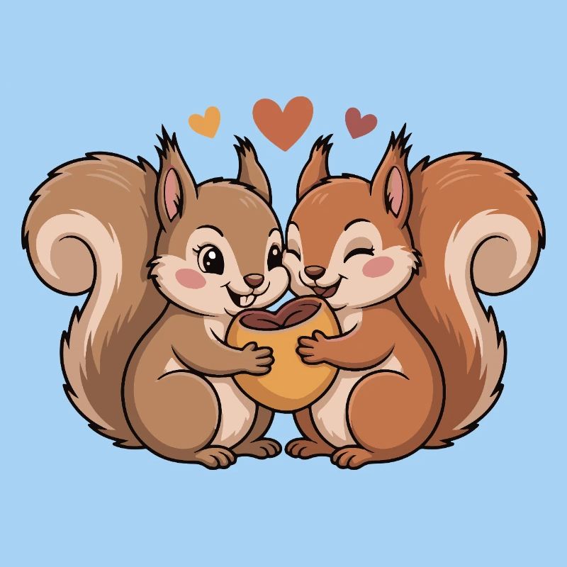 Squirrel Couple Love Valentine's Day