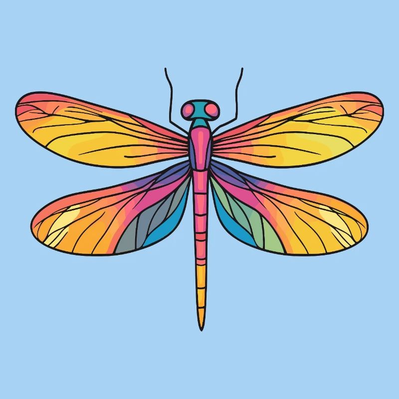 Ailes de Libellule arc-en-ciel