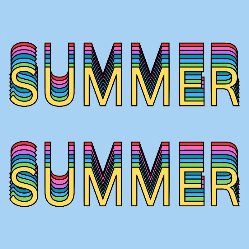 Sommer Regenbogen Schrift