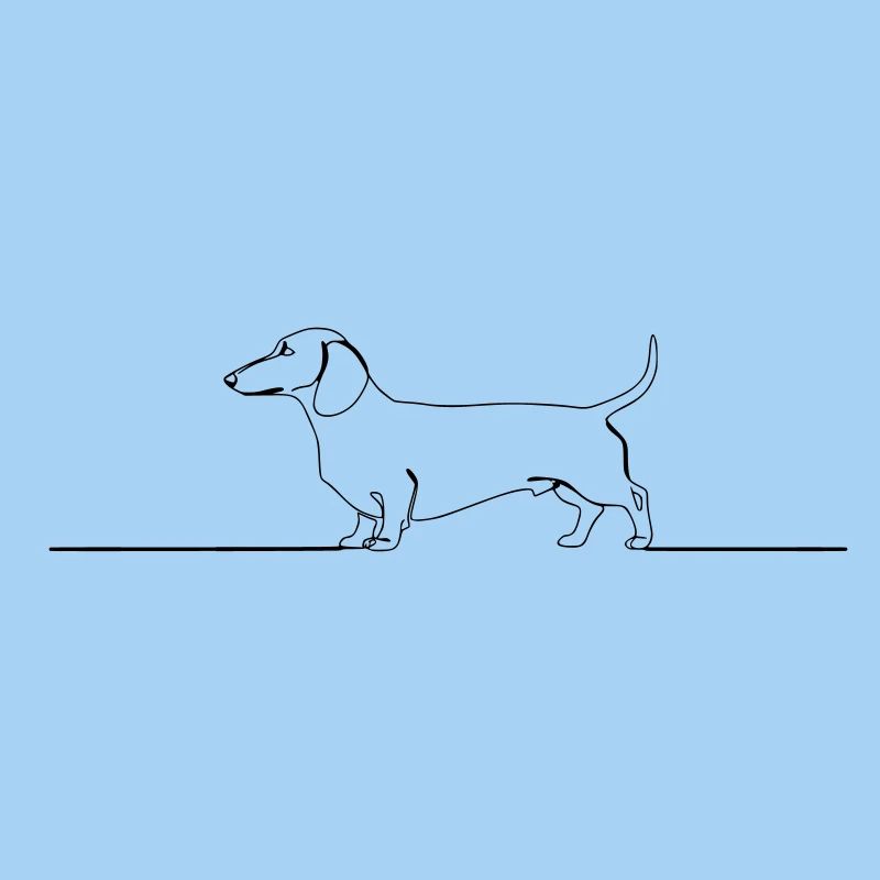 Teckel Dackel One Line Art
