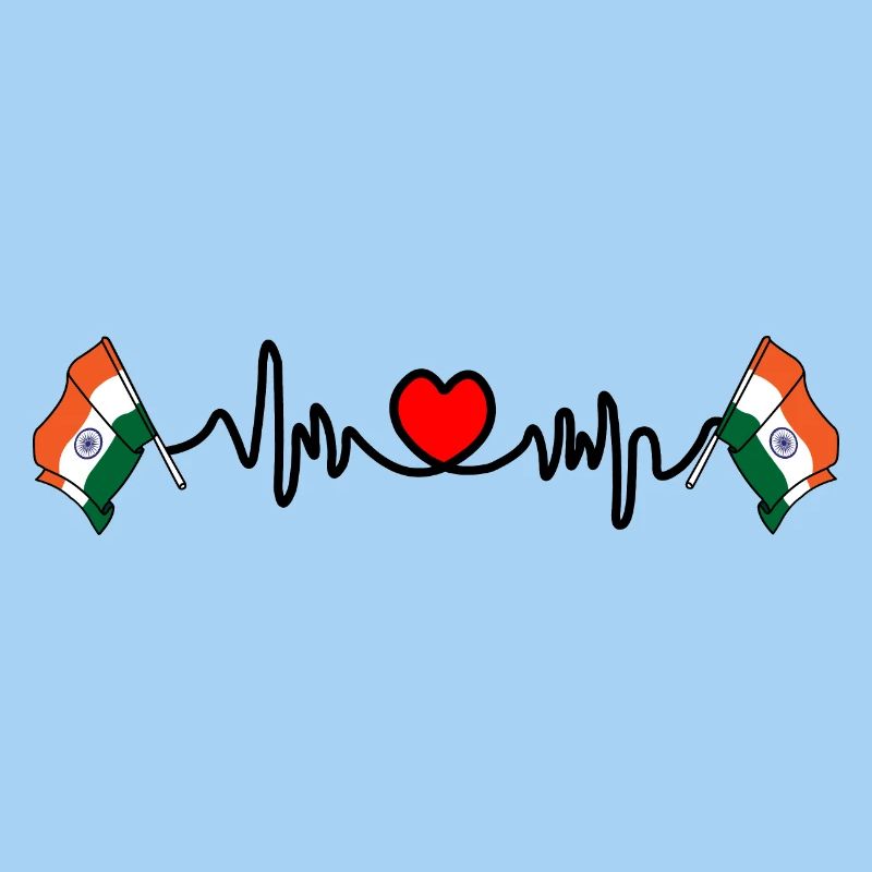 Herzfrequenz Cardio Flagge Indien