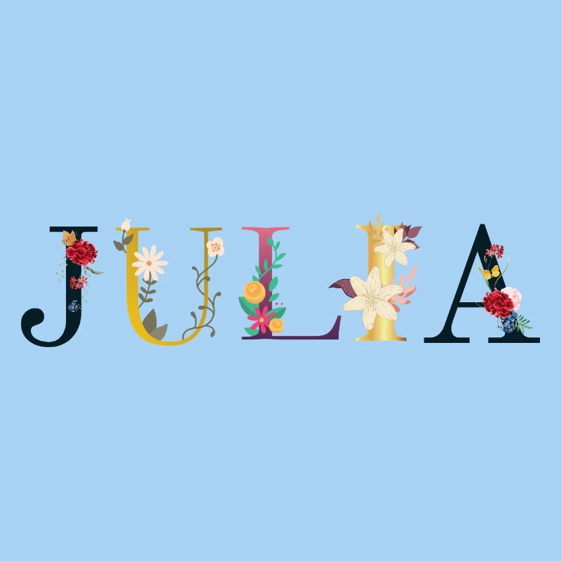 JULIA name decorated with flowers