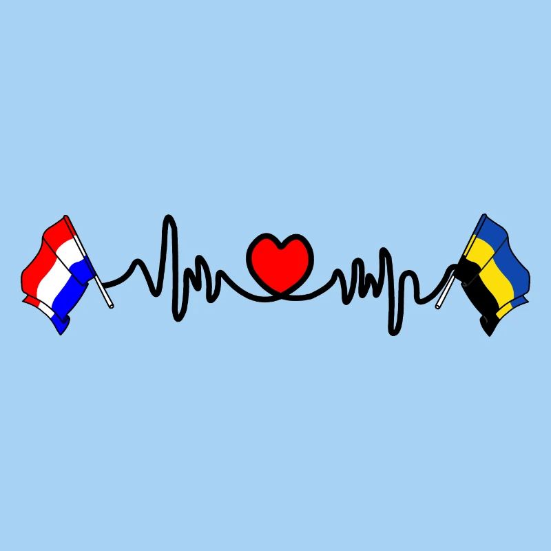 Cardio coeur Drapeau Pays-Bas, drapeau Gueldre