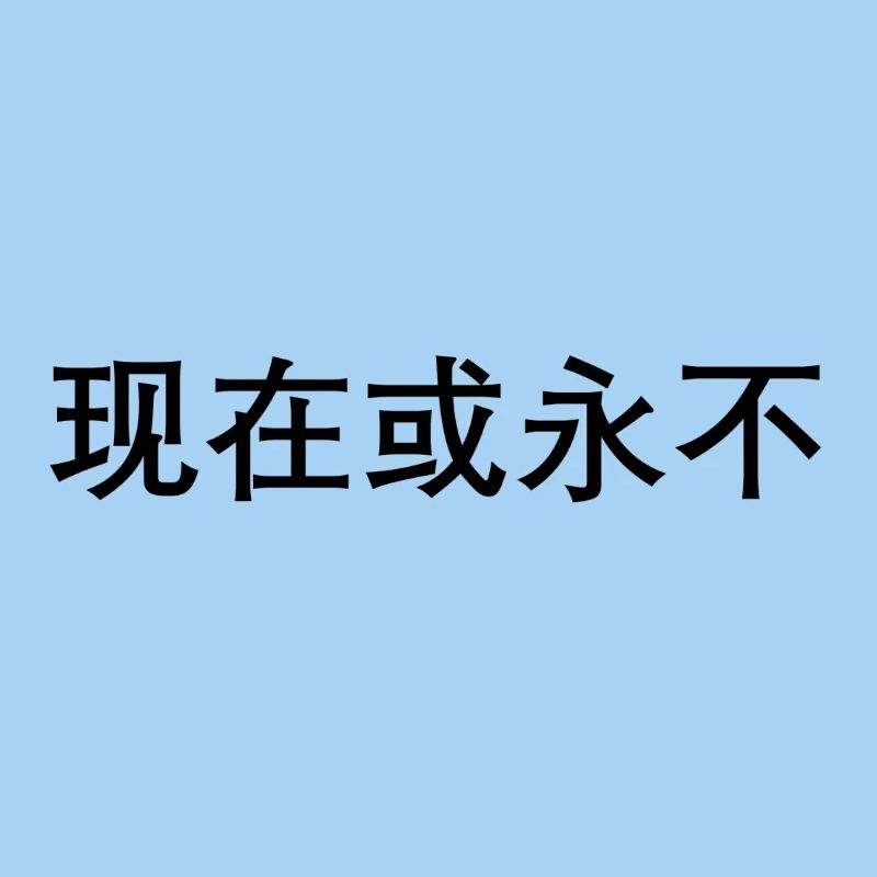 Now or Never in Chinese