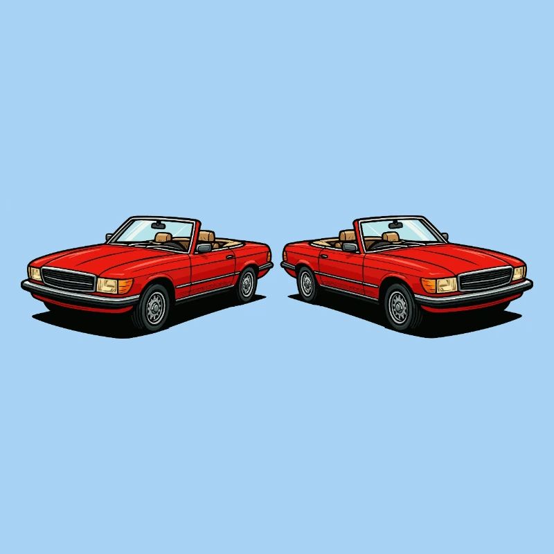 Red convertible duo: classic two-seaters