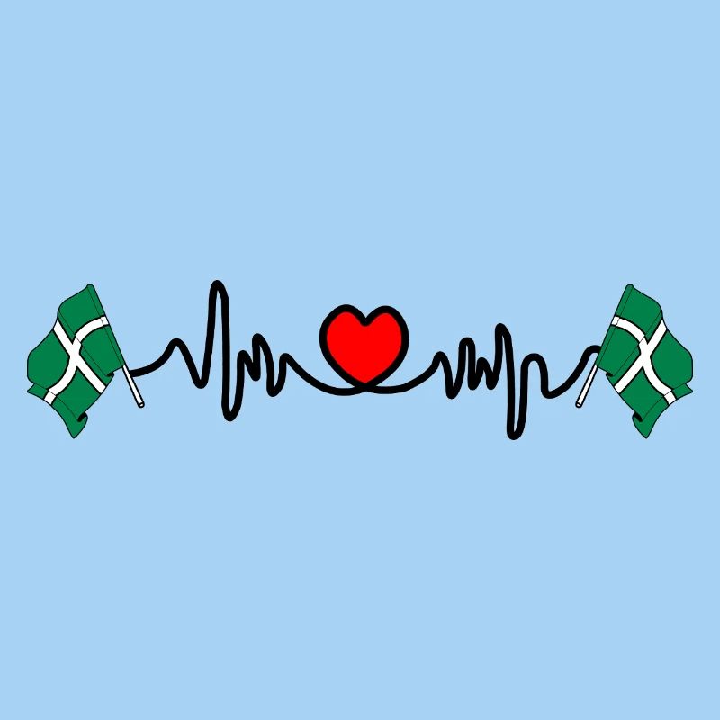 Devon Flag with Heartbeat