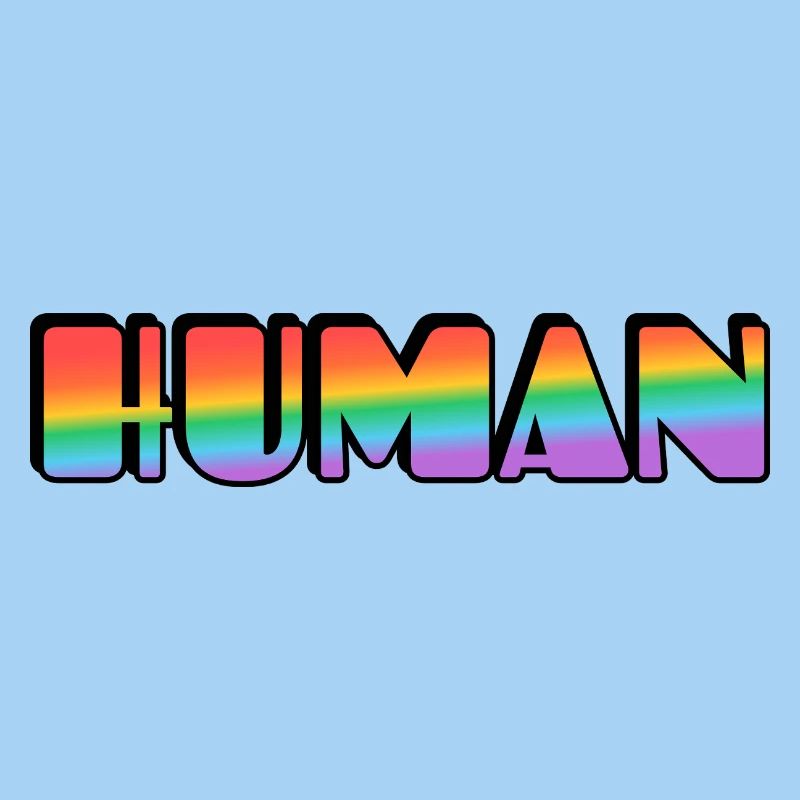 Rainbow Human Typography