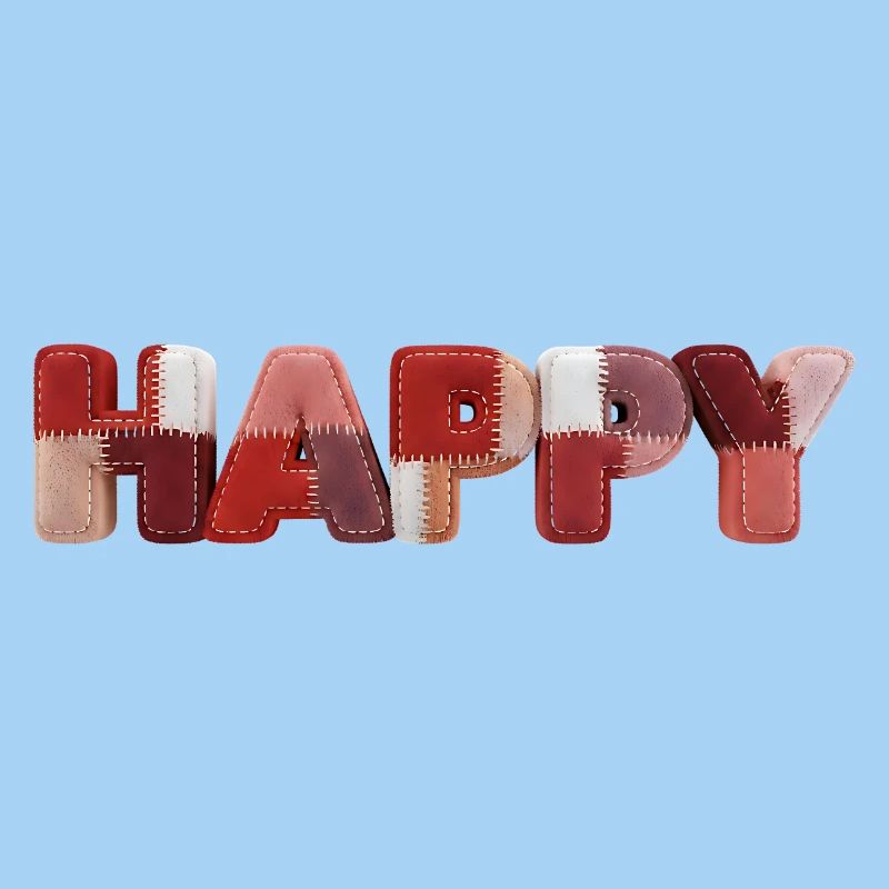 Happy Patchwork Design Stoffflicken Look